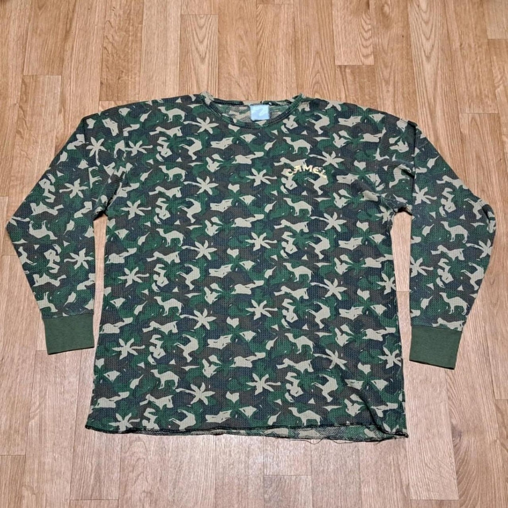 Vintage Camel Cigarettes Thermal Camo Shirt